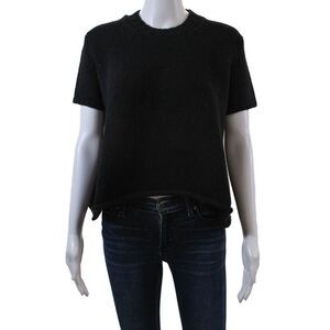 Ter Et Bantine Womens Wool Knit Wide Hem Short Sleeve Sweater Black Size EUR 44